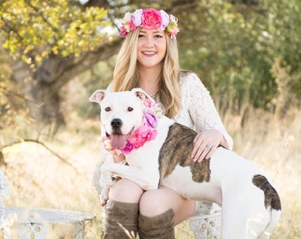 Mommy/Doggie Flower Crowns - Dog Flower Crowns - Flower Collar - Photo Shoot - Photo Prop - Dog Accessory