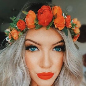 Autumn Flower Crown - Adult Flower Crown - Custom Made - Fall Accessory - Floral Headband - Photo Prop - Tie Back Flower Crown