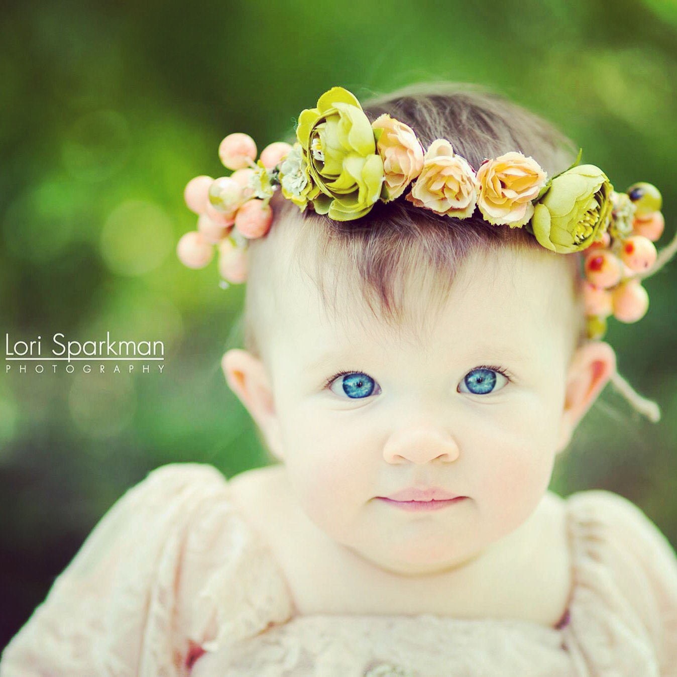 Infant Flower Crown Custom Made Baby Flower Crown Photo Etsy