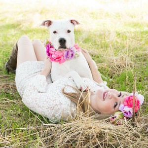 Dog Flower Crown Dog Flower Collar Custom Made Photo Prop image 6