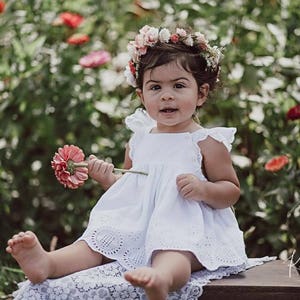 Smash Cake Flower Crown - Couronne de fleurs pour enfants - Sur mesure - Accessoire photo - Bandeau floral