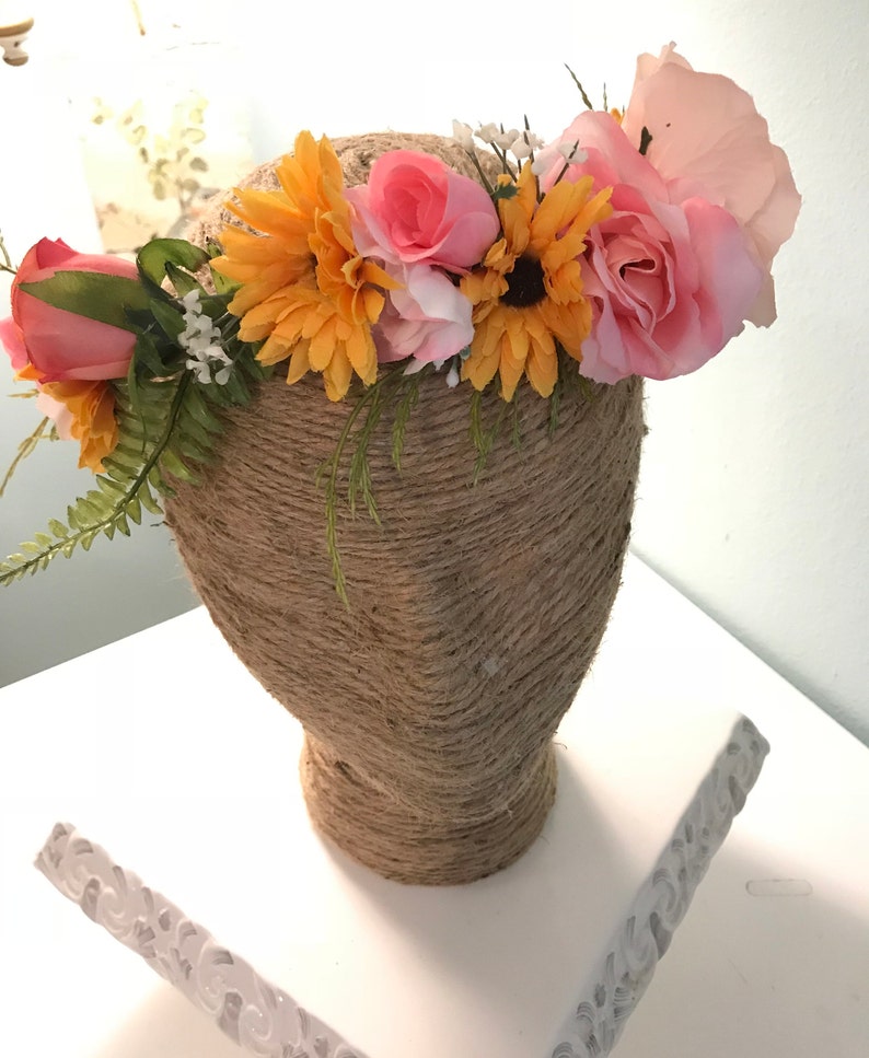 Adult Summer Flower Crown - Custom Made - Spring Flower Crown - Floral ...