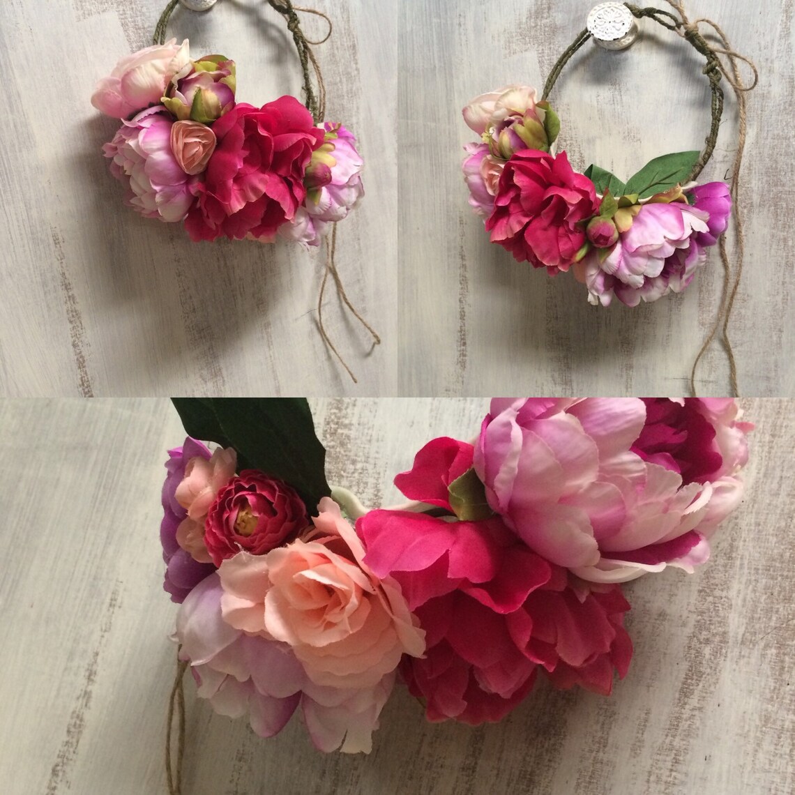 Large Front Adult Flower Crown Bachelorette Flower Crown Etsy