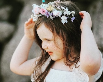 Child's Boho Flower Crown, Flower crown, Child's Flower crown