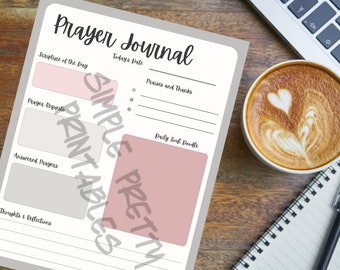 Daily Prayer Journal - Minimalistisch afdrukbaar - eenvoudige digitale download van één pagina