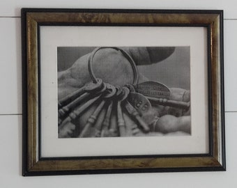 Original Framed Photograph Of Traverse City State Hospital's Skeleton Keys Circa 1885-1920's Photo by Van-Michigan Traverse City Asylum Keys