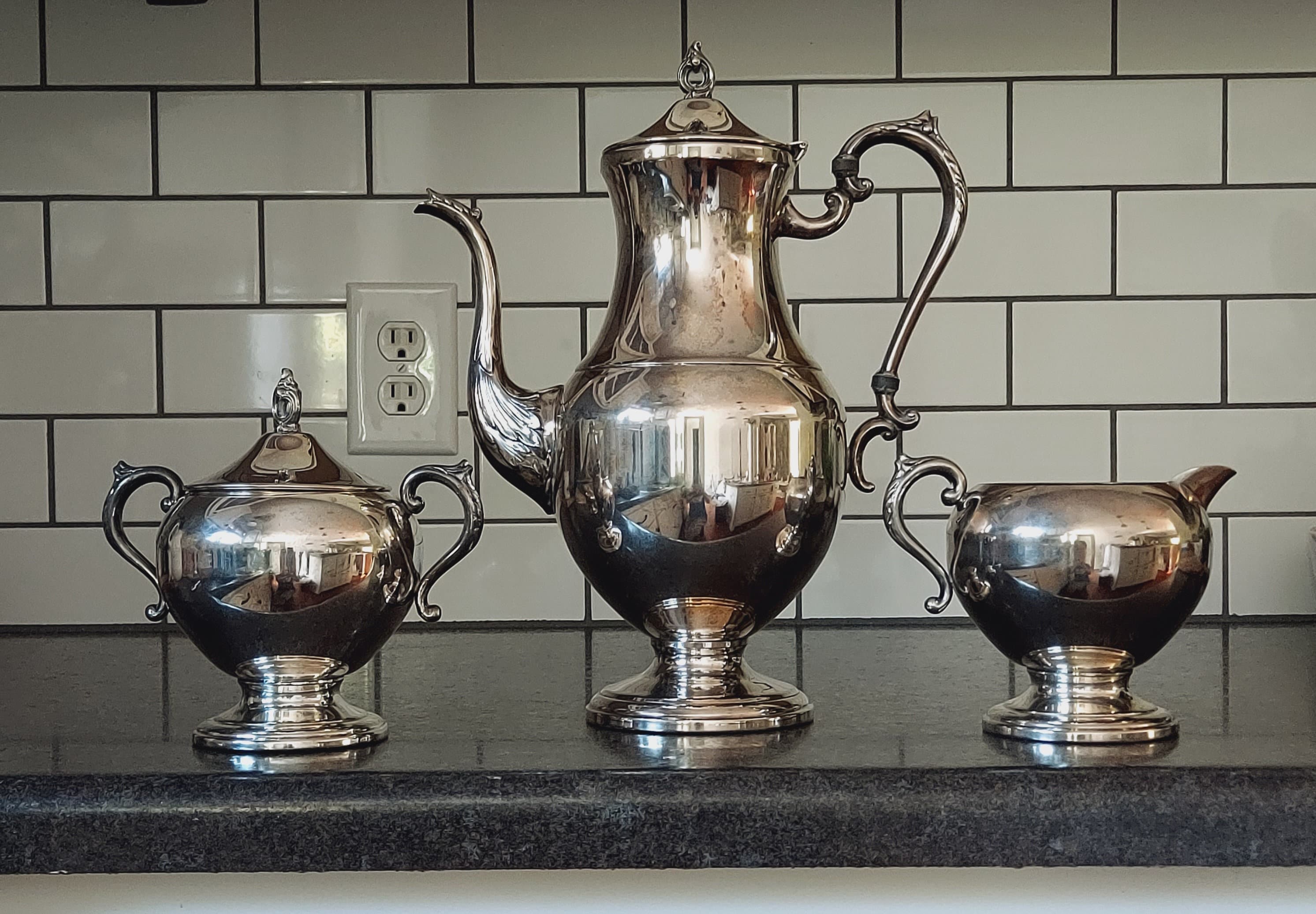 Vintage Leonard Silver plated 4 Piece Coffee & Tea Service