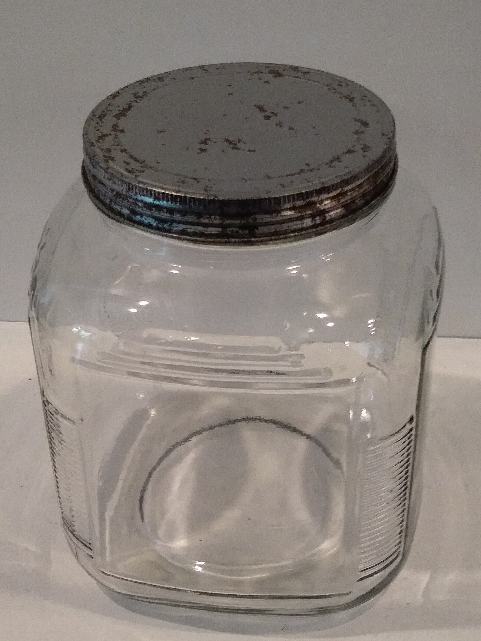 Vintage Large Anchor Hocking Glass Jar with LidLarge Square Etsy