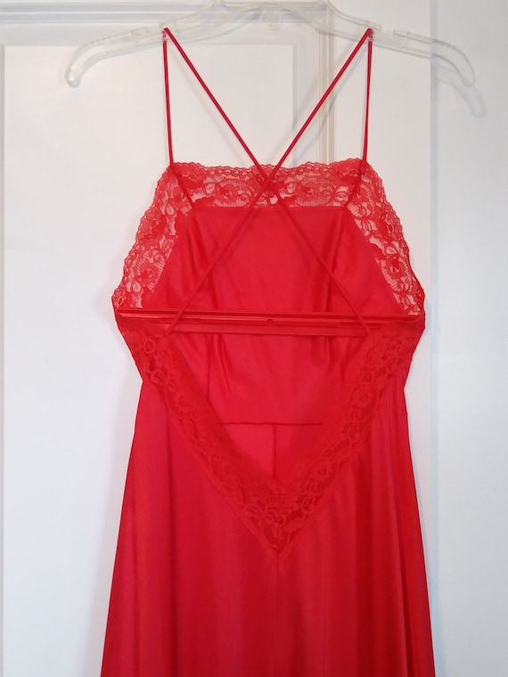 Vintage 70 S Red Negligee Night Gown By Jc Penny Size… Gem