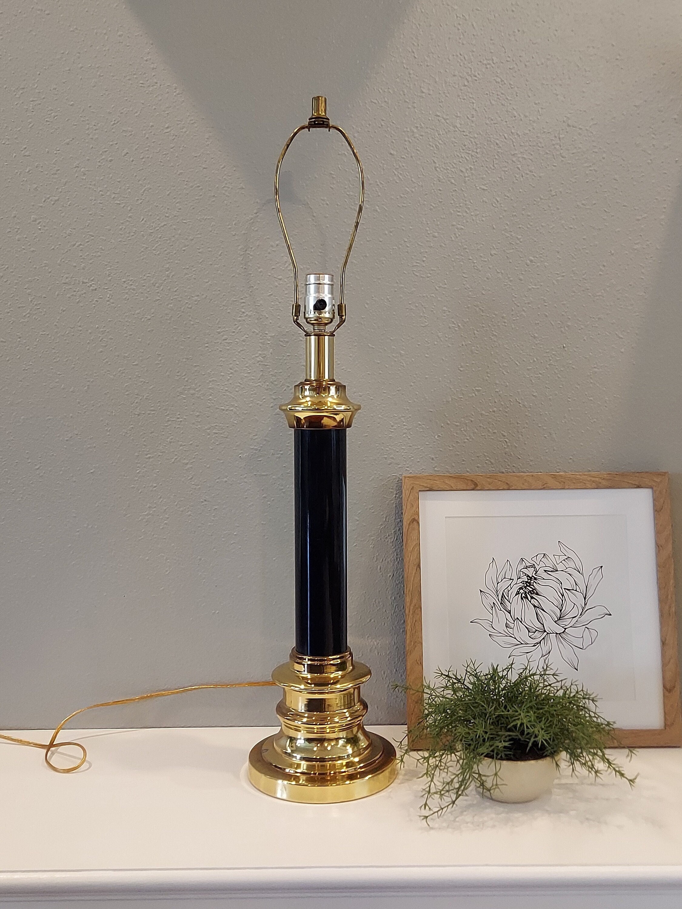Vintage Stiffel Brass Double Post Table Lamp - household items
