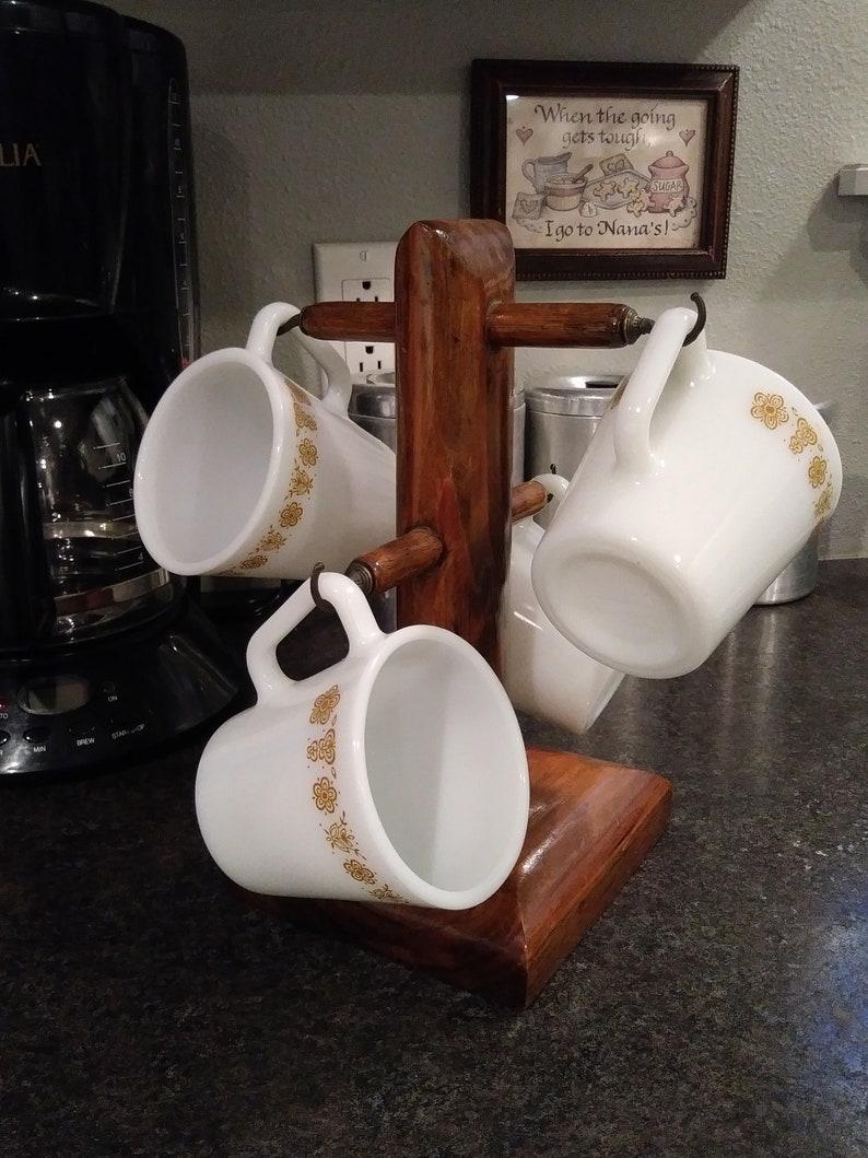 Vintage Handmade Wood Coffee Cup HolderUnique Coffee Mug Etsy