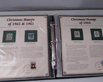 RARE CHRISTMAS STAMP Collection 1962 to 1990 Vintage Christmas Stamps of United States With Mint Set of Unused Stamps in Binder Collectible