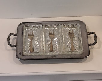 RARE Vintage Sheffield England Silver Plate Serving Tray
