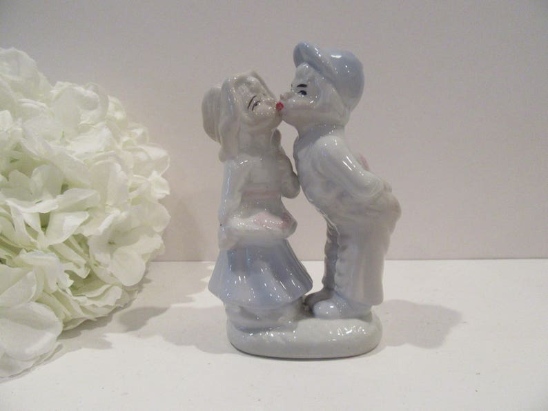 Vintage Ceramic Kissing Couple Figurine Bride and Groom Etsy