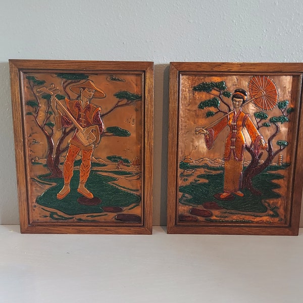 Copper Framed Art Etsy