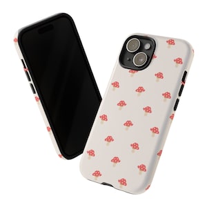 Red Mushroom, Glossy or Matte Custom Tough Case for iPhone 8 11 12 13 14 15, Samsung Galaxy S10 S20 S21 S22 S23, Google Pixel 5 6 7