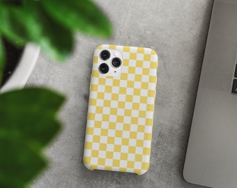Yellow Checker, Glossy or Matte Custom Tough Case for iPhone 8 11 12 13 14 15, Samsung Galaxy S10 S20 S21 S22 S23, Google Pixel 5 6 7
