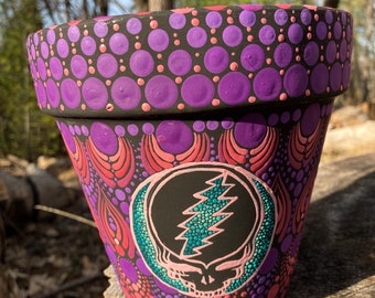 Hand painted Stealie flower pot