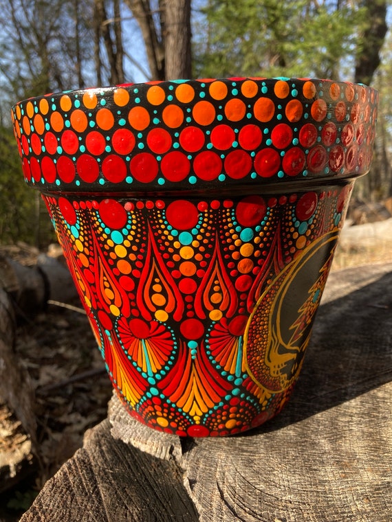 Hand Painted Stealie Flower Pot - Etsy