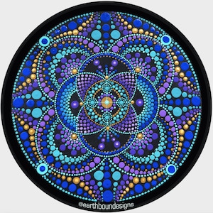 Purple Mandala 5&quot; Dot Art Sticker