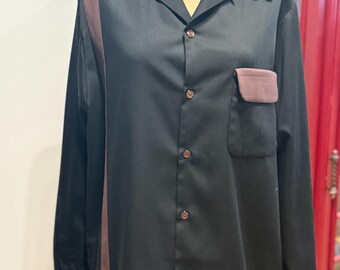 Vintage 1950's “campus” Two-tone Rayon Loop Collar Long