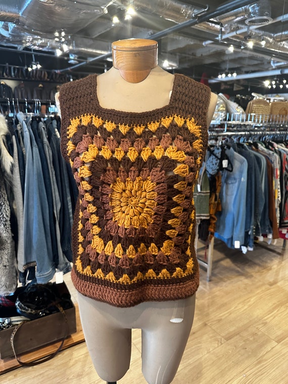 Vintage 1970's Crochet Vest