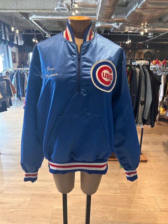 Vintage Chicago Cubs Satin Half Zip Pullover