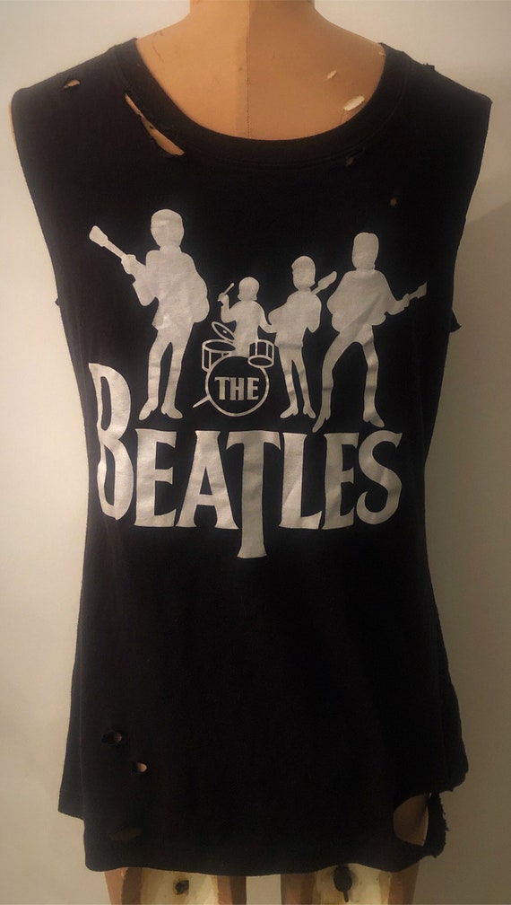 Custom Vintage Distressed Beatles Tshirt