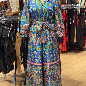 Gorgeous Vintage 1970s Wide Leg Long Sleeve Jumpsuit