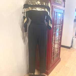 Beautiful Vintage 1980’s Black & Gold Jumpsuit
