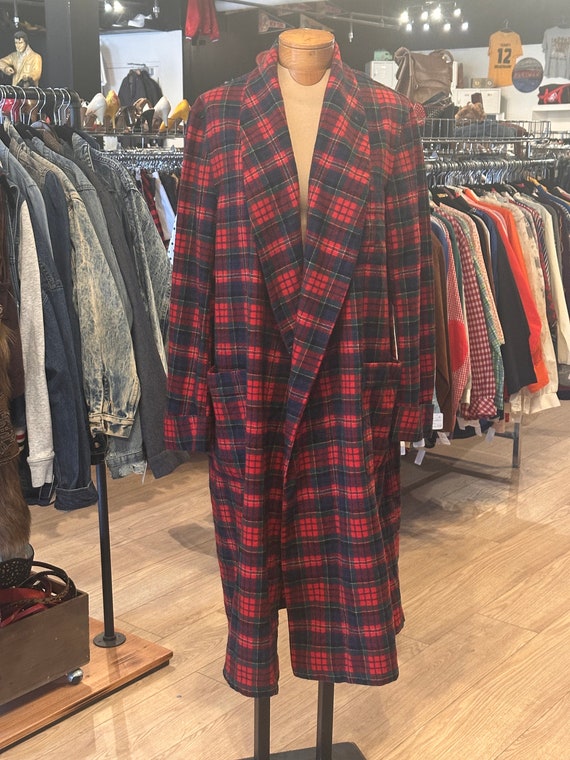 Vintage Pendleton Macpherson Red Tartan Plaid Robe