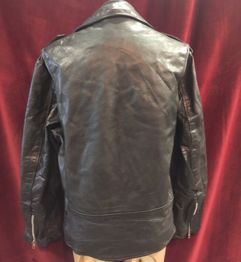 Vintage 80/'s Traditional Biker Motorcycle Jacket