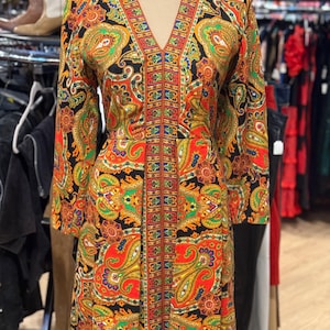 Vintage 1970s Paisley Dress