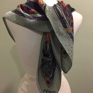 Authentic Vintage 100% Silk Fendi Scarf
