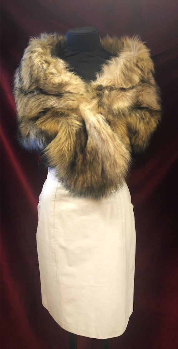 Vintage 80's Faux Fur Shawl Collar