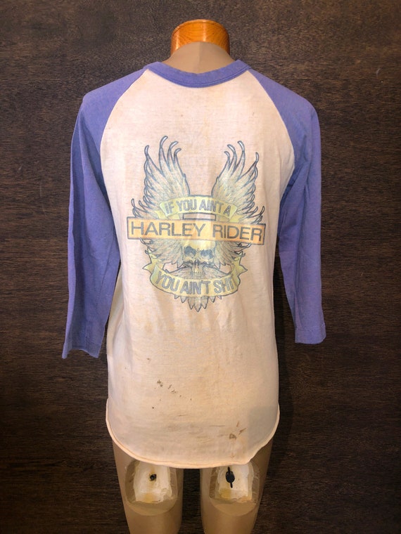 Rare Vintage 70's Harley Davidson Baseball Tshirt