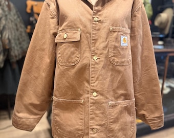 Vintage Carhartt fleece gevoerde Chore-jas