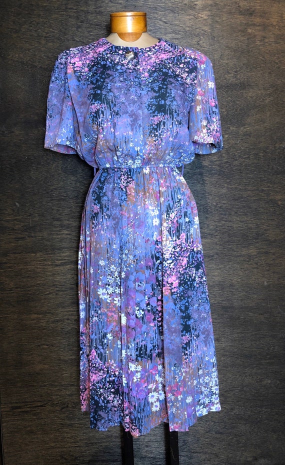 Vintage Lavender Floral Dress