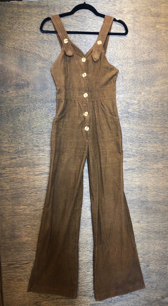 Vintage 1970’s Brown Corduroy Bellbottom Overalls