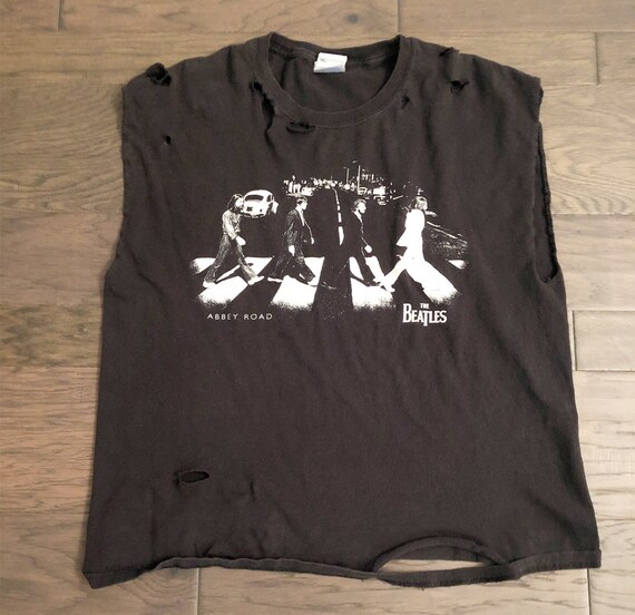 Custom Vintage Distressed Beatles Tshirt