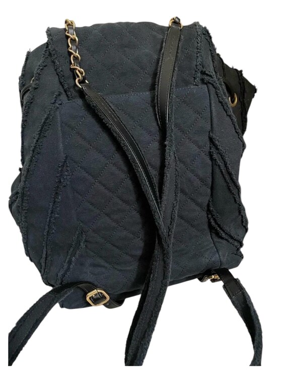 Original Authentic Chanel Blue Denim Frayed Edge Backpack - Etsy