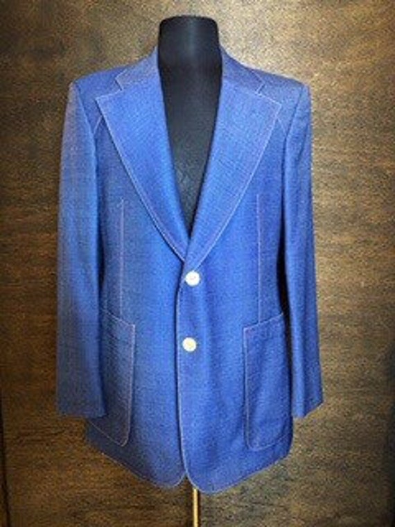 Men’s Vintage 1970’s Denim Blue Blazer Sports Jac