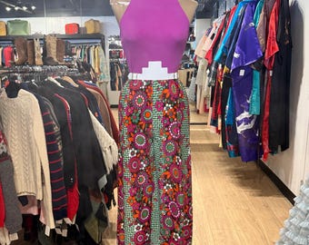 Vintage Deadstock 1970s Wide Leg Halter Jumpsuit
