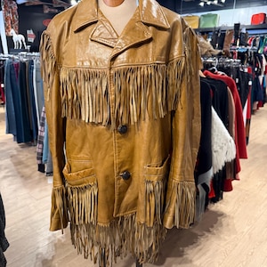 Mens Vintage 70’s Leather Fringe Jacket