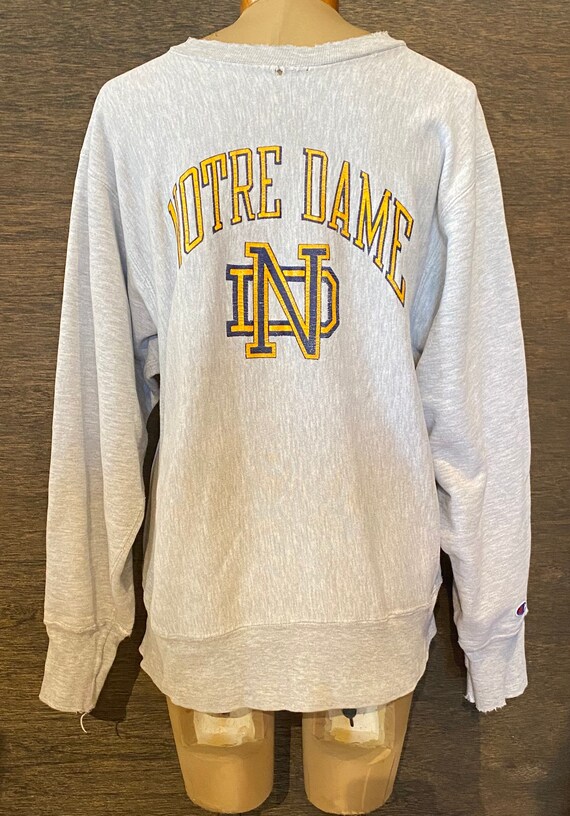 Vintage 80's Reverse Weave Champion Norte Dame Swe
