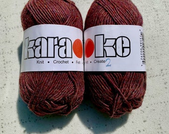 Karaoke Soysilk Wool Yarn, Brick Red Yarn, Destash