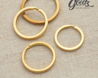 x6Pieces | Brass Split key ring |  Brass Key ring |  Round keyring | Split Key Ring | For Keychain