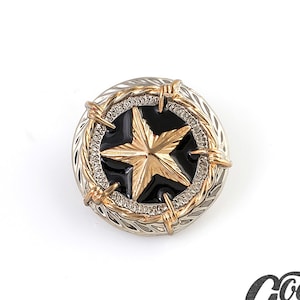 35 mm, 1 3/8" Barbwire Star Concho Schraubverschluss | Runde Conchos | Dekorativer Concho | Texas Star Concho | Leather Crafts Conchos