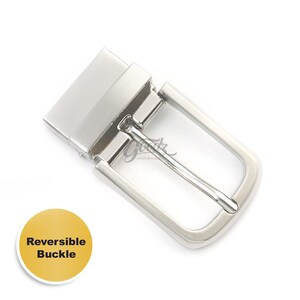 Silver Reversible Curved Edge Belt Buckle | 1/8" - 30mm Polished Replacement Men's Buckle