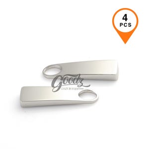 Matte Silver Zipper Pull Set | 30mm , Metal Zipper Puller Replacement | Minimalist Zipper Pull Tab, Bag Jacket Zipper Hardware